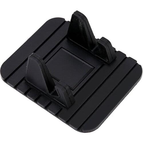 Phone Holder Anti-Skid Silicone Desk Mobile Phone Stand For Home Office Silicone Anti-Slip Mat Car Phone Holder (Black)