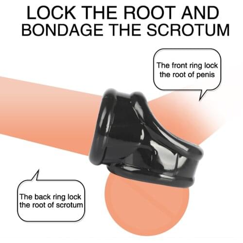 New Scrotum Bound Ring Time Delay Belt Dick Cock Ring Masturbate Testis Restraint Cockring Ball Stretcher Penis Sleeve Sex Toys