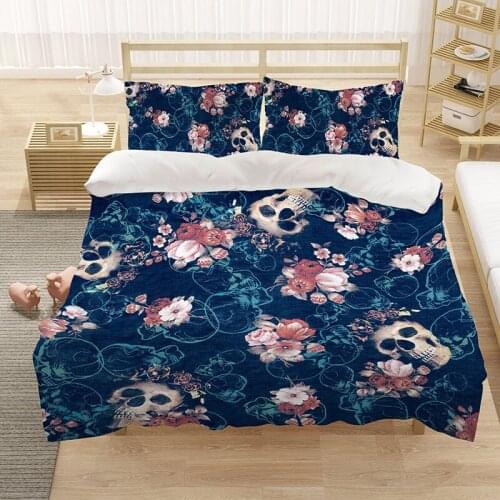 Skeleton Flower Fashion 3D Luxury Bedding Set Duvet Cover Set Quilt Home Textile King Queen Double Full Single Size Dropship