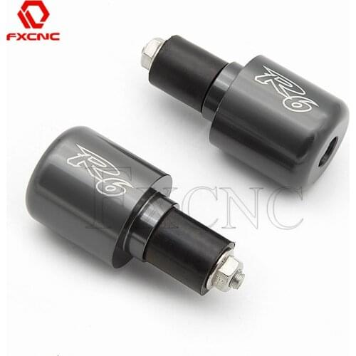 Logo" R6 "CNC Motorcycles Handlebar Steering Counterweight Fists Hand Grips Bar End Slider Fit ForYamaha YZF R6S 2006 2007-2009