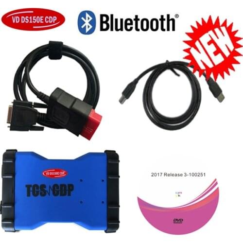 BEST BLUE vd ds150e cdp with Bluetooth 2017.R3 keygen OBDII interface Scanner For delphis CAR/TRUCK/Generic diagnostic