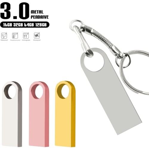 Metal USB 3.0 flash drive 32 GB 16 GB High Speed pendrive 64GB 128GB flash drive USB Memory with keyring
