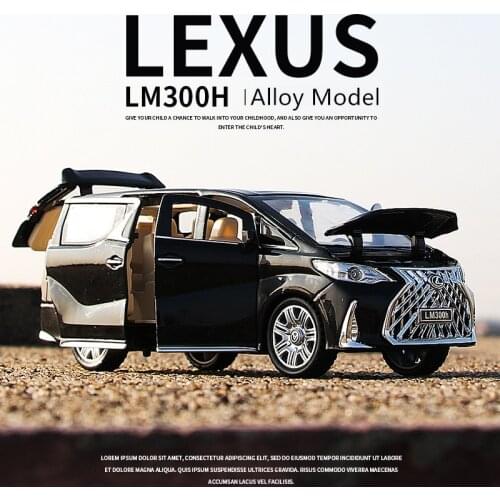 1:32 LEXUS LM300H MPV Alloy Car Model Diecasts Metal Toy Car Model High Simulation Sound and Light Collection Childrens Toy Gift