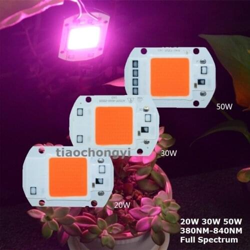 20W 30W 50W 380-840NM Full Spectrum COB LED,Integrated Smart IC Driver 110V 220V