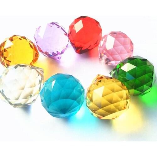 Mulitcolor 40mm Faceted K9 Crystal Chandelier Balls Lighting Pendant Fengshui Ball Home Decoration Wedding Decoration Supplies