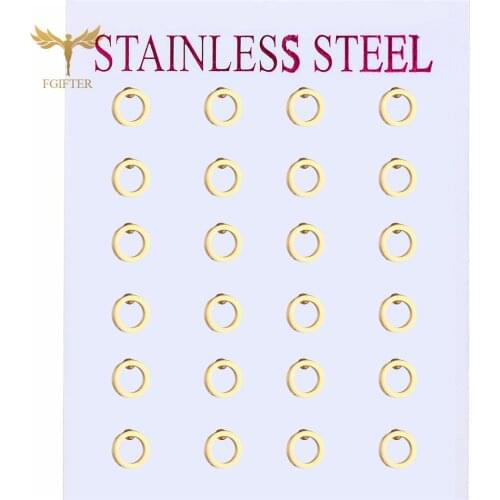 12 Pairs Earring Set Minimalist Round Earrings for Women Gold Stainless Steel Jewelry Simple Ear Stud Woman Accessories