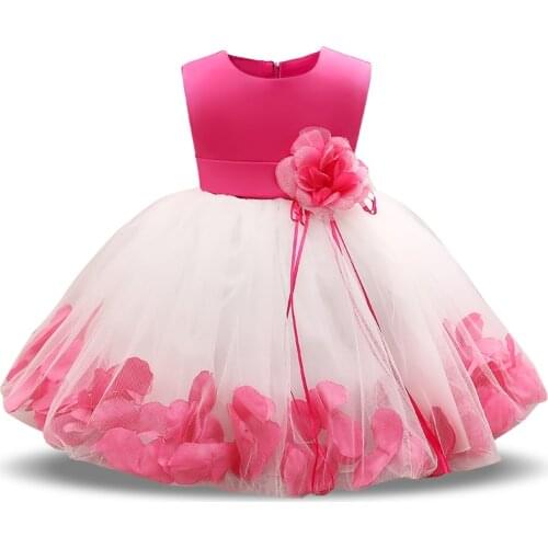 Flower Baby 1st 2nd Birthday Outfit Dress Newborn Baby Girl Baptism Clothes Tutu Christening Wedding Gown Infant Party Dresses