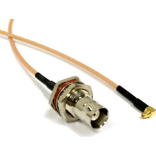 New BNC Female to MMCX Male Plug Right Angle Connector RG316 Coaxial Cable 15CM Adapter
