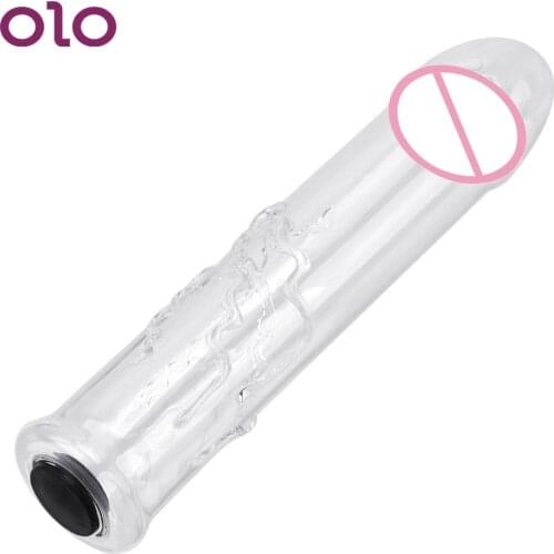 OLO Anal Plug Hollow Glass Dildo Anal Butt Plug Fake Penis Anus Massage Wand Sex Toys for Couples Gay Women