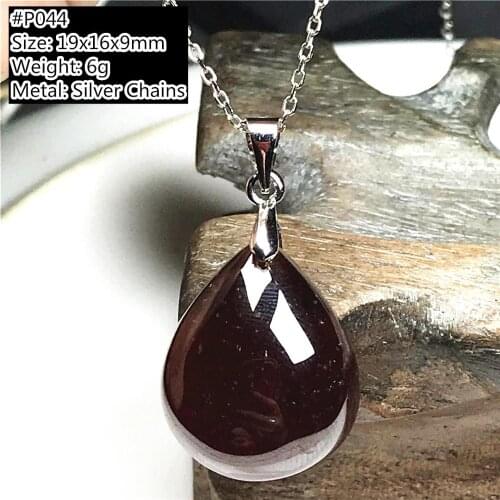 Real Natural Red Garnet Pendant Necklace For Women Lady Man Quartz Beads Silver Crystal Love Lucky Gift Gemstone Jewelry AAAAA