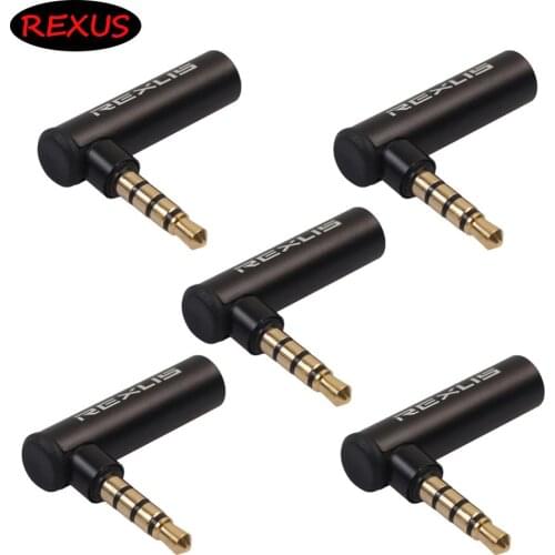 5 Pcs 90 Degree Right Angled 3.5mm Male To Female Audio Converter Adapter Connector L Type Stereo Earphone Microphone Plug