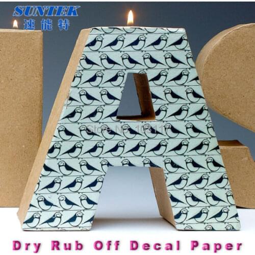 20sets/lot) Dry Rub Off Transfer Paper For Printing Onto Wood Using Dry Rub Off Decal Film