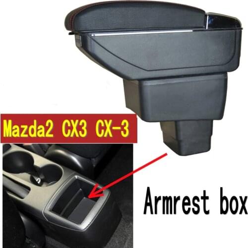 For mazda2 skyactiv version cx3 CX-3 armrest box central Store content box with cup holder ashtray USB cx 3 armrests box