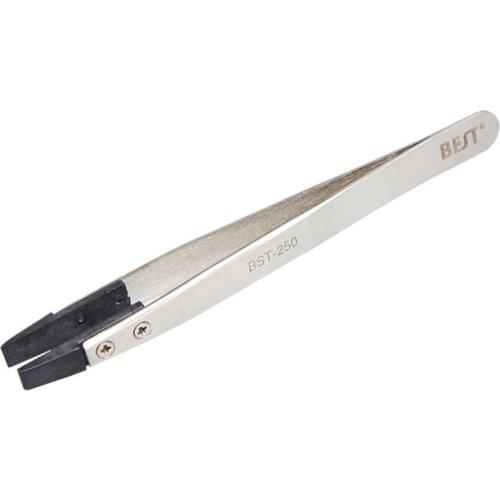 High Precision Industrial Tweezers Anti-static Anti-acid Non-corrosive Stainless Steel Detachable Flat Tweezer Professional Tool