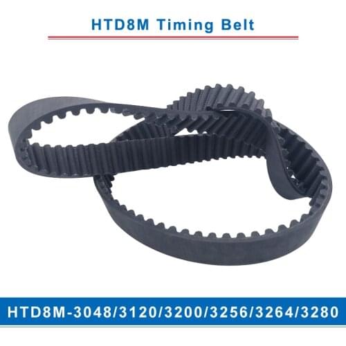 Timing belt HTD8M-3048/3120/3200/3256/3264/3280 teeth pitch 8mm circular teeth belt width 20/25/30/40mm for 8M timing pulley