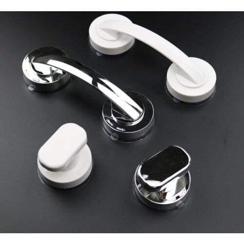 No Drilling Shower Handle Offers Safe Grip with Suction Cup for Safety Grab in Bathroom refrigerator Handrail