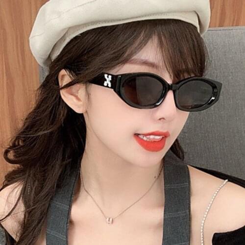 Samjune Retro Small Cat Eye Off White Logo Sunglasses Women Men 2021 High Quality Driving Sun Glasses Vintage