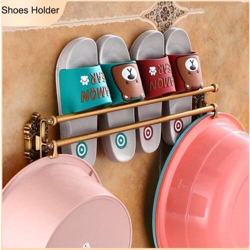 Bathroom Slipper Rack Wall Mounted Toilet Washbasin Storage Rack Toilet Slipper Storage Rack