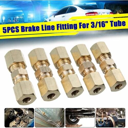 Connector Brake Lines Union 3/16\'\' OD Replacement Car Auto Brass Fittings