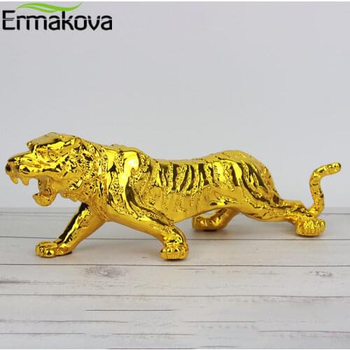 ERMAKOVA Modern Abstract Gold Panther Sculpture Resin Leopard Statue Wildlife Decoration Gift Craft Ornament Accessories
