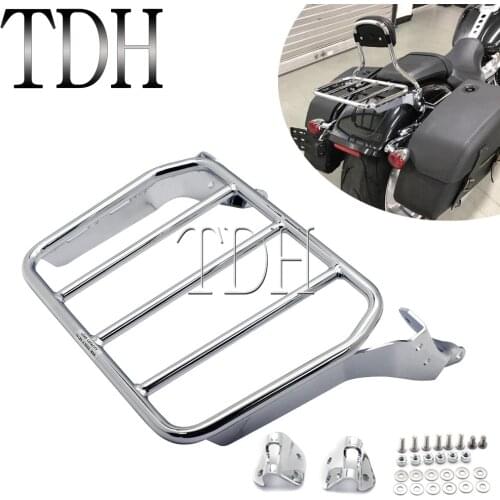 Steel Chrome Rear Luggage Rack For Harley Fat Boy FLFB FLFBS Breakout FXBR FXBRS Motorbike Tail Sport Cargo Shelf Holder Bracket