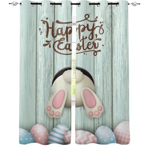 Easter Bunny Eggs Holiday Animal Blackout Curtains For Living Room Bedroom Window Treatment Blinds Drapes Kitchen Curtains