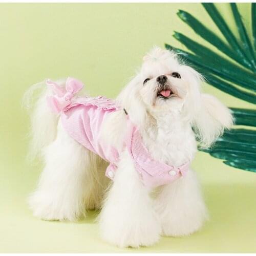 Dog Thin Pleated Plaid Shirt Teddy Bear Four Seasons Kitten Breathable Pet Feet New Clothes