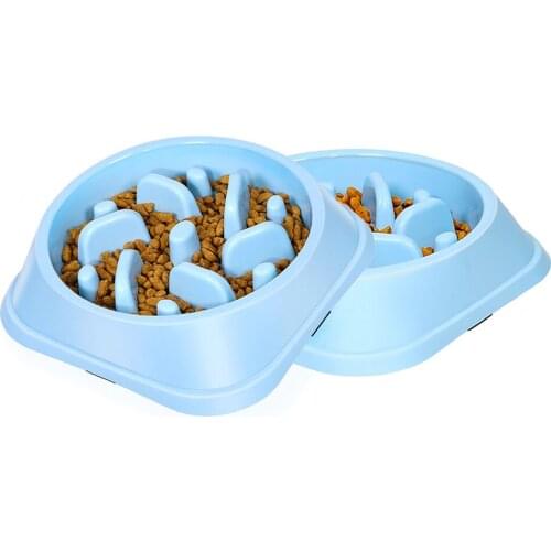 1/2PCS Slow Feeder Dog Bowls Large Or Small Size Slow Down Dog Eating Bowls Non-slip Prevent Obesity Anti Gulping Pet Food Bowls