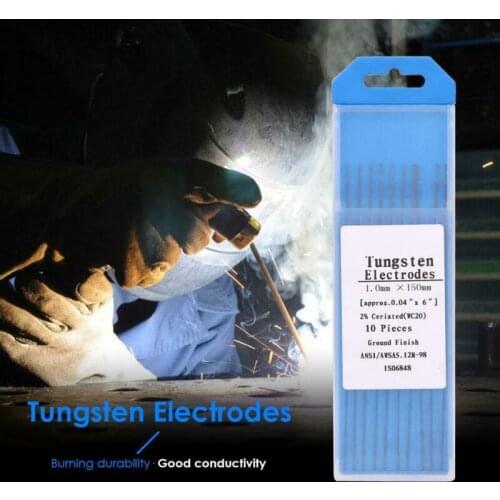 10pcs Set Tungsten Electrode New High Quality WC20 Tungsten Electrode Rods For Tig Welding Machine 150mm