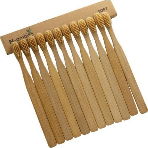 12 Pieces Adult toothbrush Bamboo Toothbrush Wood toothbrush soft-bristle Soft Toothbrush Eco-friendly