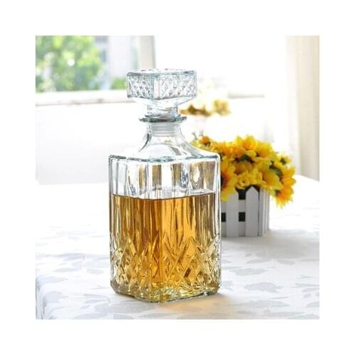 1PC 800ML Glass Decanter Vintage Glass Liquor Whiskey Crystal Bottle Wine Decanter Home Bar Tools Barware Supplies JR 1084