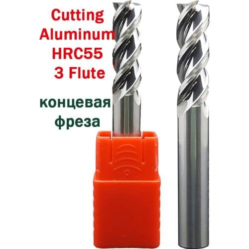 1PCS Cnc Cutting Aluminum HRC55 3 Flute Milling Cutter Carbide End Mill For Aluminum Copper Processing Metal Cutter Endmill tool
