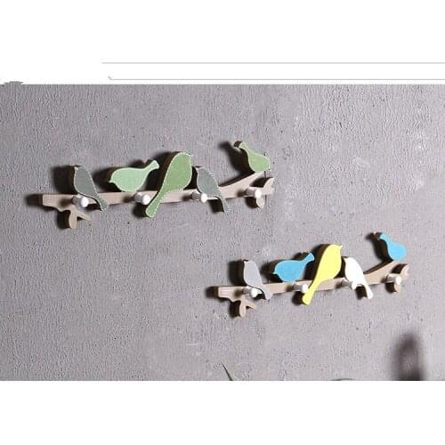 1PC New Creative Woody Bird Hooks Children Bedroom Hangers Wall Decoration Wall Hanging Clothes Hooks ME 001