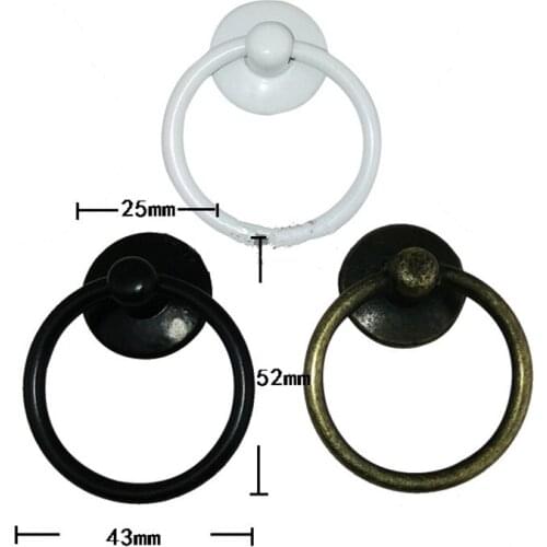 Vintage Round Ring Furniture Door Pull Handle Zinc Alloy Cabinet Dresser Drawer Knobs Handle,52*43mm,1Pc