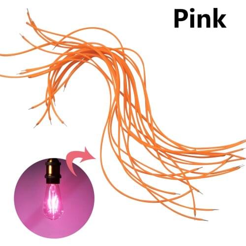 15pcs Edison Bulb Filament Lamp Parts DC3V 300mm Pink LED Chip Incandescent Light Accessories Diodes Flexible filament
