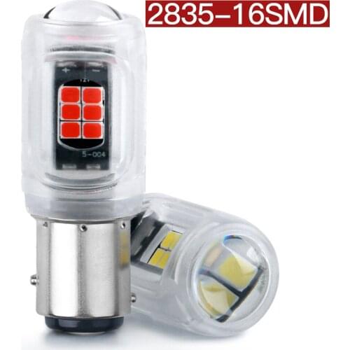 2Pcs 1156 BA15S P21W LED BAU15S PY21W BAY15D LED Bulb 1157 P21/5W R5W 16pcs 2835SMD Auto Lamp Bulbs Car LED Light 12V - 24V