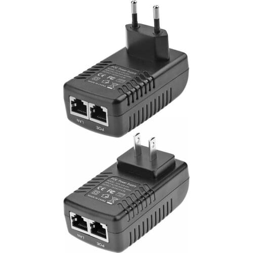 24V 0.5A 12W Wall Plug POE Injector Ethernet Adapter IP Phone Camera POE Switch Power Supply EU US plug