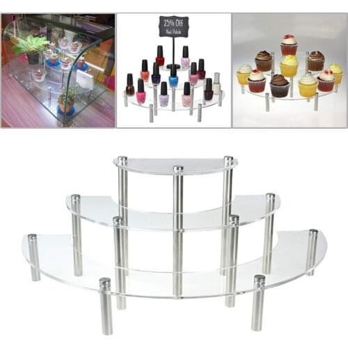 3 Layers Durable Acrylic Cake Display Stand Cupcakes Desserts Platter Shelf for Wedding Birthday Christmas Party Cosmetic Rack