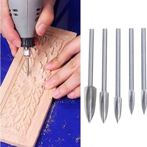 5pcs High-speed Steel Engraving Drill Bits Wood Engraving Drill Bit Set For Most drilling tools For Woodworking Drilling Carving