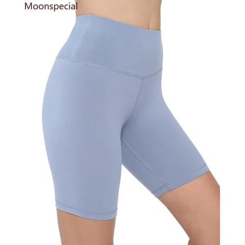 High Waist Seamless Biker Shorts Workout Short Comfortable Female Seamless Biker Shorts Women Solid Push Up Fitness Shorts