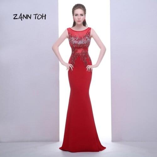 Burgundy Formal Evening Dresses Long Sexy See-through Beading Tulle Floor-Length Prom Party Gowns Plus Size