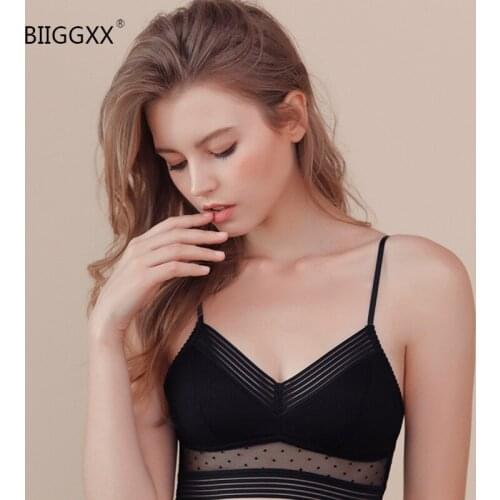 BIIGGXX Bralette French Sexy Lace Lingerie Women Thin Triangle Cup Beautiful Back Wedding Dress Bra Push Up Breasts