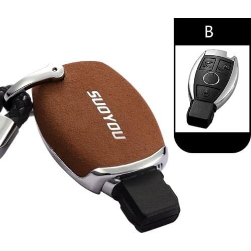 Car Key Case Cover Genuine Leather Galvanized Alloy For Mercedes Benz A B C Class GLA C S E GLC GLK CLA ML GLE Class