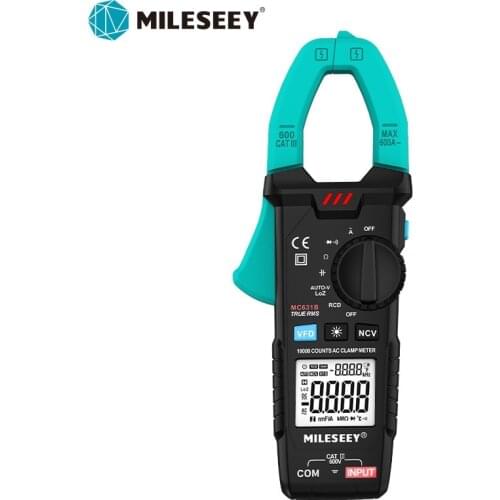 Mileseey Digital Clamp Meter 6000 counts Frequency Duty Cycle Resistance Measure Non Contact Voltage Tester ACV/DCV AC Ammeter