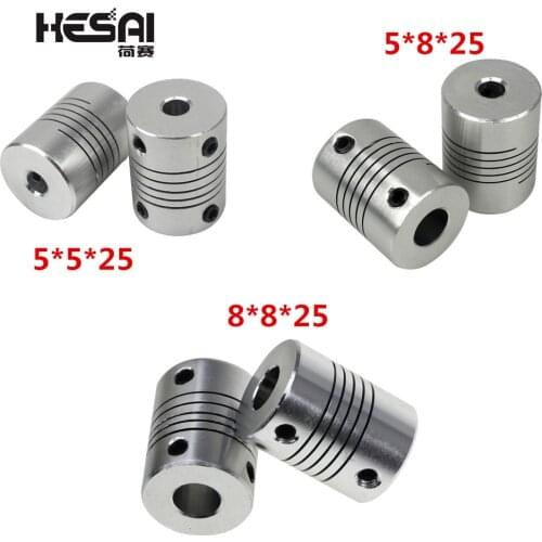 3D Printer Parts Accessory Stepper Motor Aluminum Alloy Z Axis Flexible Coupling Coupler Shaft Couplings 5mm*8mm*25mm 5x5x8