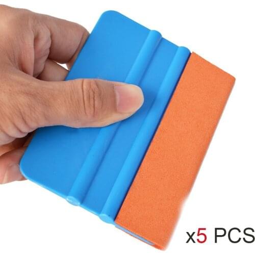 EHDIS 5pcs Soft Window Tint Suede Edge 3D Squeegee Plastic Vinyl Car Film Wrap Scraper Scratch-less Squeegee Cleaning Tools A02S