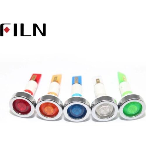 FILN 10mm diameter red green blue plastic 12v 220v pilot lamp signal indicator light