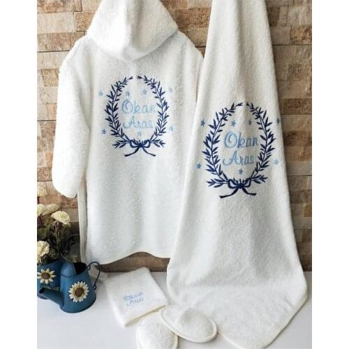 Jaju Baby Name Engraved Bathrobe SET