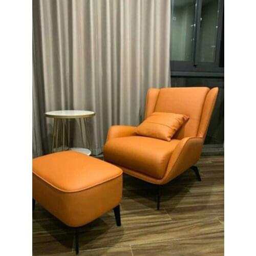 Italian single sofa and chair small family Technology cloth living room balcony single sofa hotel guest room leisure chair