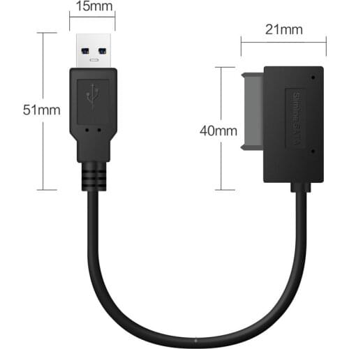 1pcs USB Adapter PC 6P+7P CD DVD Rom SATA To USB 2.0 Converter Slimline Sata 13 Pin Adapter Drive Cable For PC Laptop Notebook